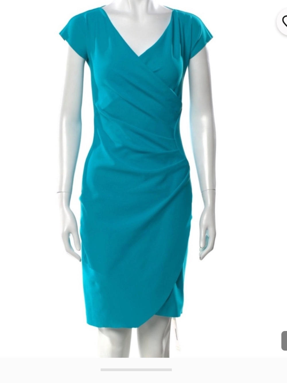 Chiara Boni Teal Short Sleeve Sheath Midi Dress